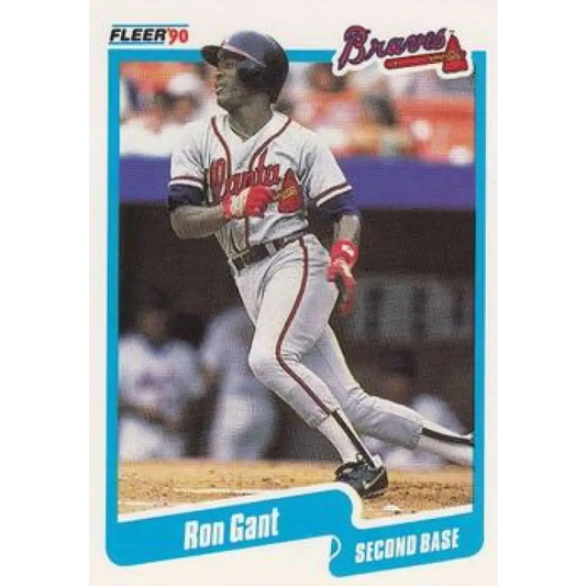 1990 Fleer #582 Ron Gant NM-MT Atlanta Braves Baseball Card Image 1
