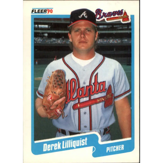 1990 Fleer #588 Derek Lilliquist NM-MT Atlanta Braves Baseball Card Image 1