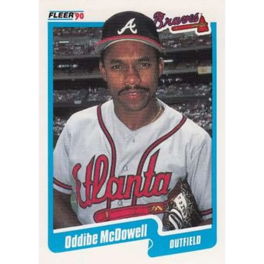 1990 Fleer #589 Oddibe McDowell NM-MT Atlanta Braves Baseball Card Image 1