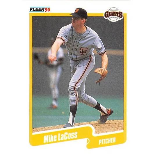 1990 Fleer #59 Mike LaCoss NM-MT San Francisco Giants Baseball Card Image 1