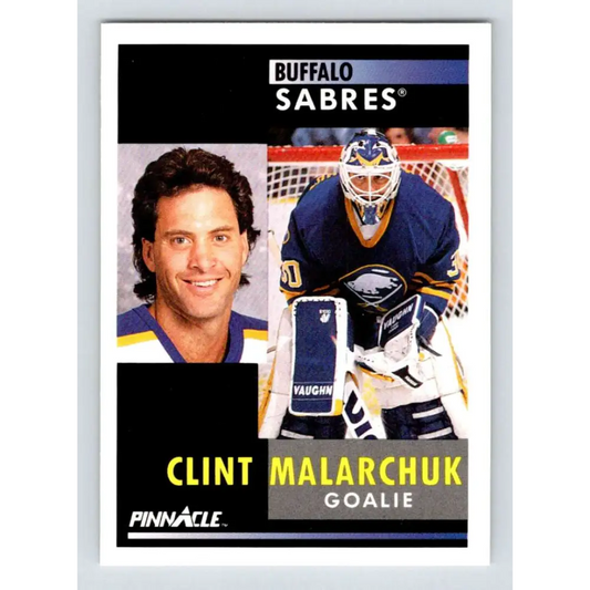 1991-92 Pinnacle #103 Clint Malarchuk NM-MT Buffalo Sabres Hockey Card Image 1