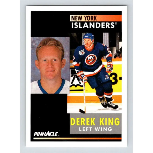 1991-92 Pinnacle #107 Derek King NM-MT New York Islanders Hockey Card Image 1