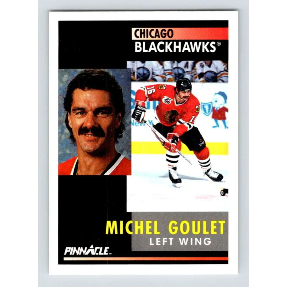 1991-92 Pinnacle #109 Michel Goulet NM-MT Chicago Blackhawks Hockey Card Image 1
