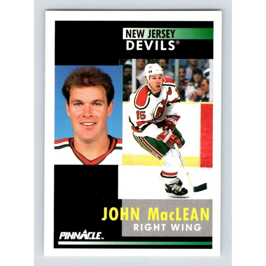 1991-92 Pinnacle #115 John MacLean NM-MT New Jersey Devils Hockey Card Image 1