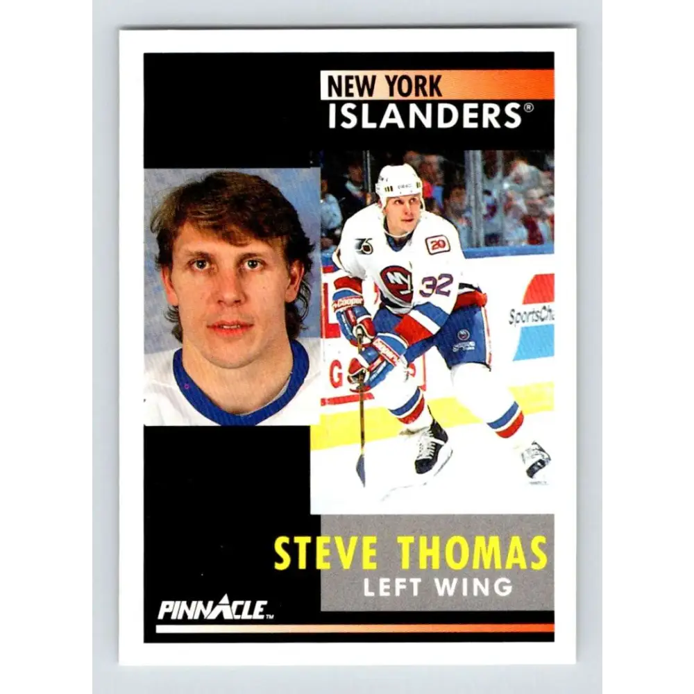 1991-92 Pinnacle #116 Steve Thomas NM-MT New York Islanders Hockey Card Image 1