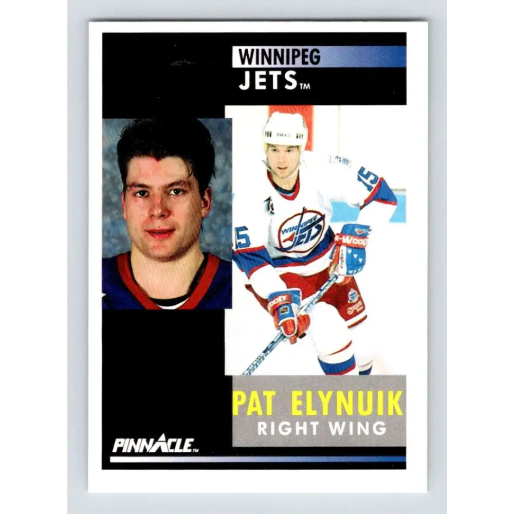 1991-92 Pinnacle #117 Pat Elynuik NM-MT Winnipeg Jets Hockey Card Image 1