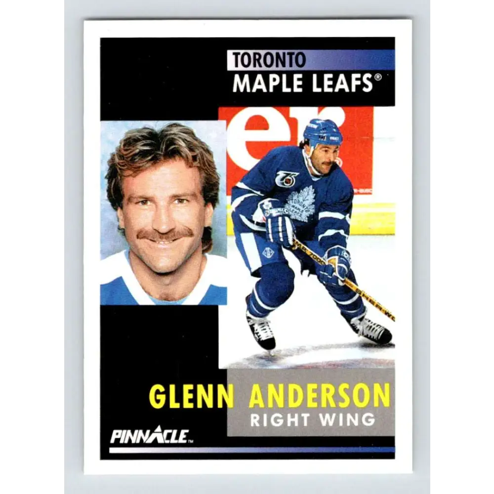 1991-92 Pinnacle #12 Glenn Anderson NM-MT Toronto Maple Leafs Hockey Card Image 1