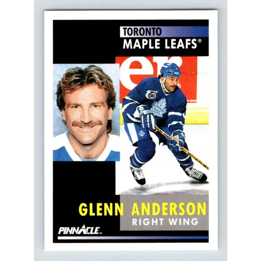 1991-92 Pinnacle #12 Glenn Anderson NM-MT Toronto Maple Leafs Hockey Card Image 1