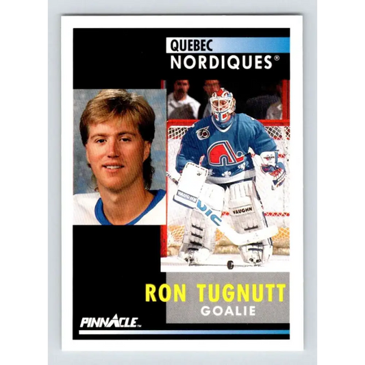 1991-92 Pinnacle #124 Ron Tugnutt NM-MT Quebec Nordiques Hockey Card Image 1