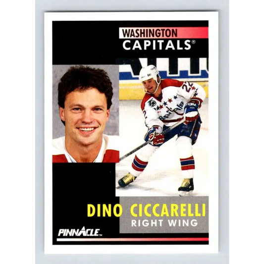 1991-92 Pinnacle #128 Dino Ciccarelli NM-MT Washington Capitals Hockey Card Image 1