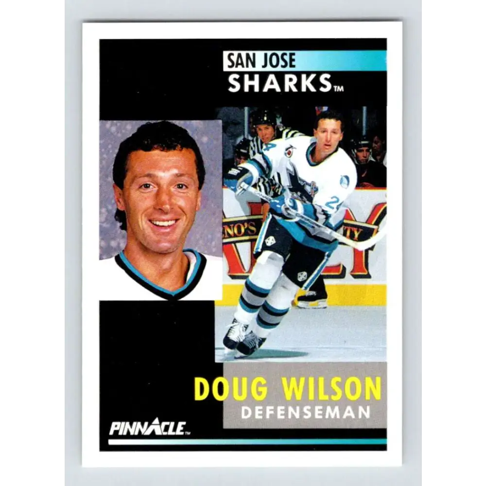 1991-92 Pinnacle #13 Doug Wilson NM-MT San Jose Sharks Hockey Card Image 1