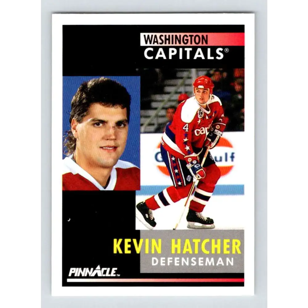 1991-92 Pinnacle #131 Kevin Hatcher NM-MT Washington Capitals Hockey Card Image 1