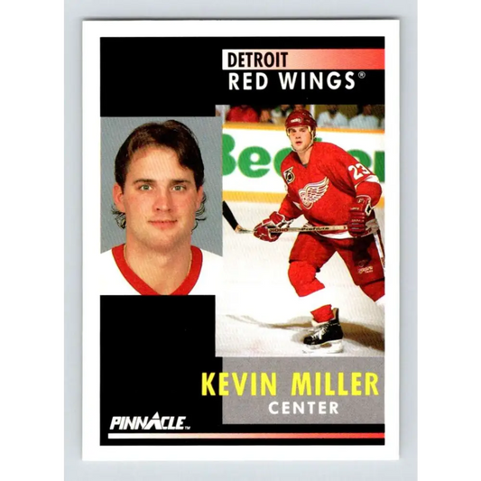 1991-92 Pinnacle #133 Kevin Miller NM-MT Detroit Red Wings Hockey Card Image 1