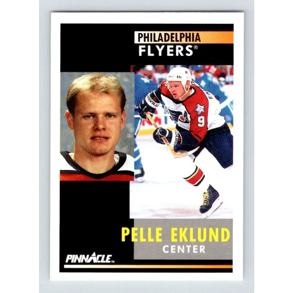 1991-92 Pinnacle #134 Pelle Eklund NM-MT Philadelphia Flyers Hockey Card Image 1