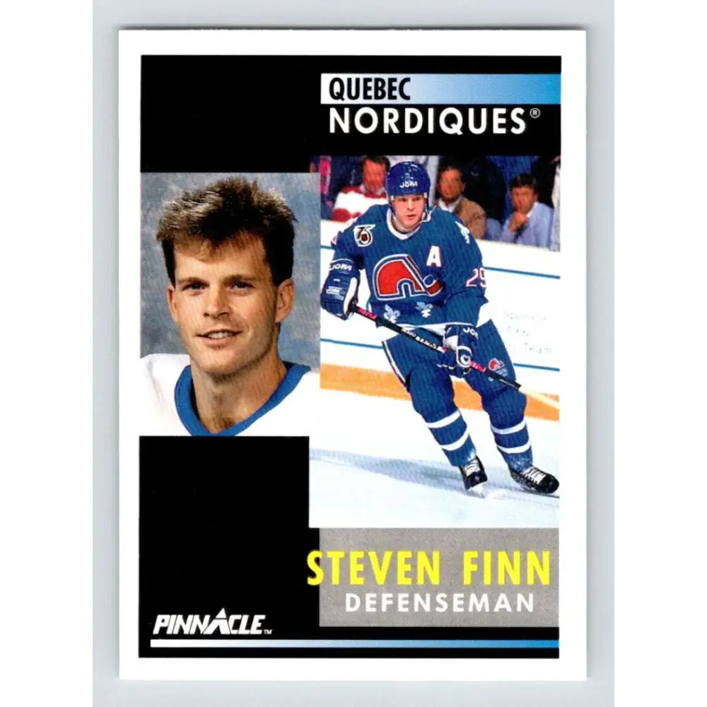 1991-92 Pinnacle #138 Steven Finn NM-MT Quebec Nordiques Hockey Card Image 1