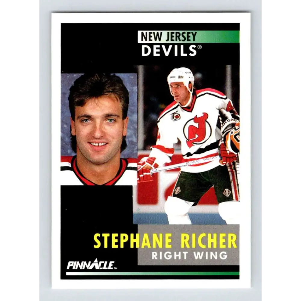 1991-92 Pinnacle #14 Stephane Richer NM-MT New Jersey Devils Hockey Card Image 1