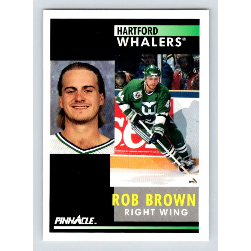 1991-92 Pinnacle #141 Rob Brown NM-MT Hartford Whalers Hockey Card Image 1