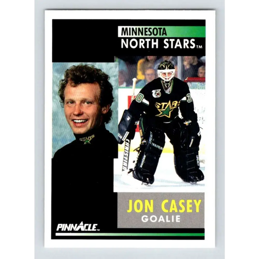1991-92 Pinnacle #144 Jon Casey NM-MT Minnesota North Stars Hockey Card Image 1