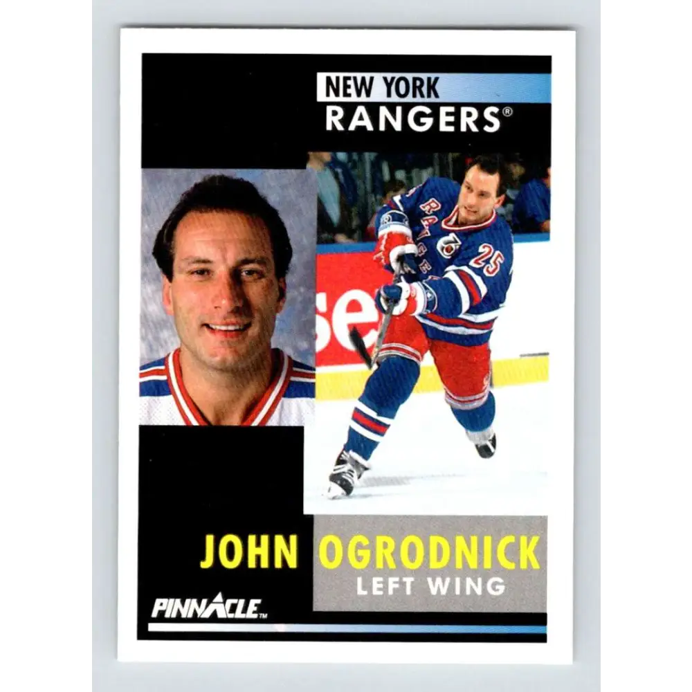 1991-92 Pinnacle #145 John Ogrodnick NM-MT New York Rangers Hockey Card Image 1