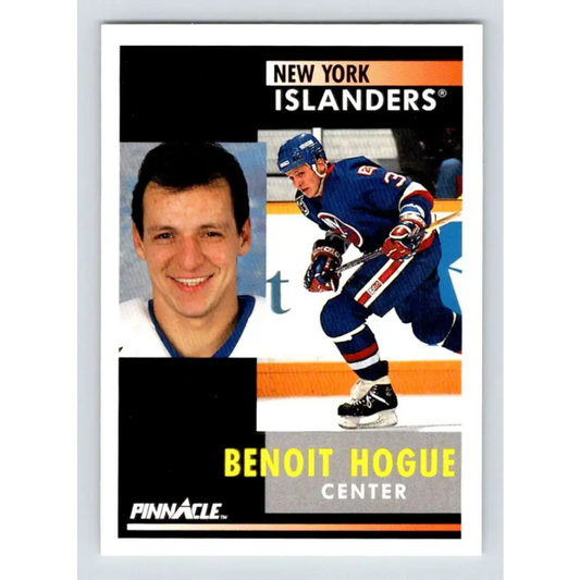 1991-92 Pinnacle #146 Benoit Hogue NM-MT New York Islanders Hockey Card Image 1