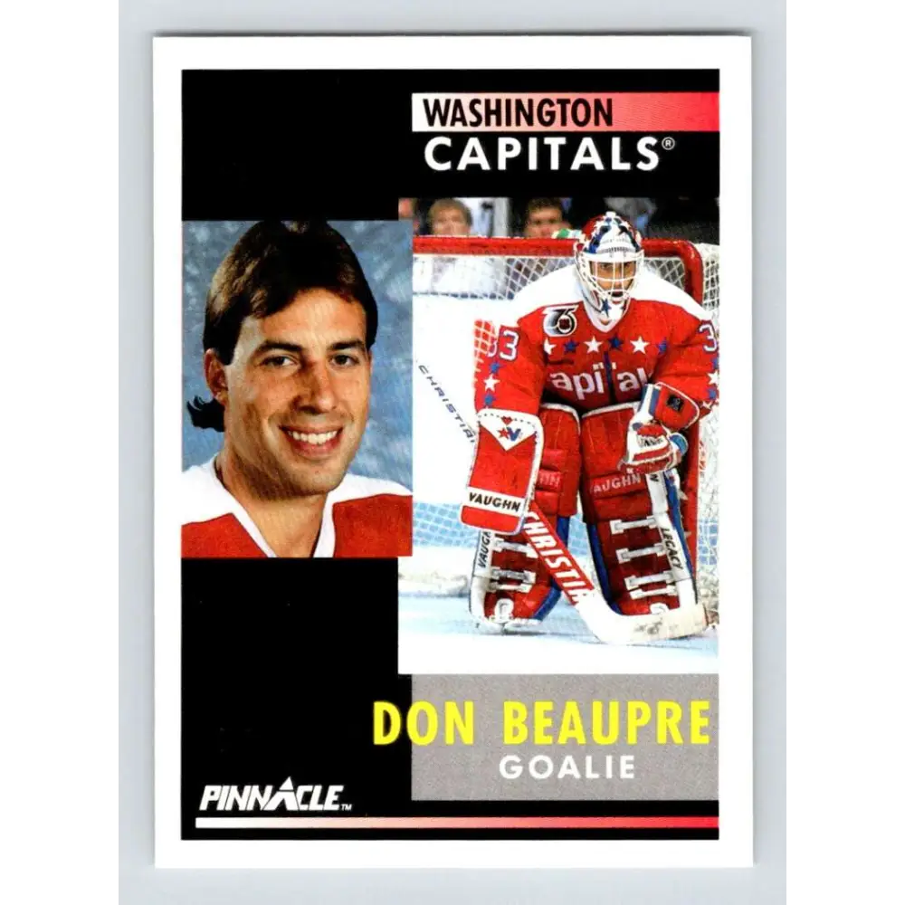 1991-92 Pinnacle #148 Don Beaupre NM-MT Washington Capitals Hockey Card Image 1