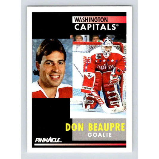 1991-92 Pinnacle #148 Don Beaupre NM-MT Washington Capitals Hockey Card Image 1