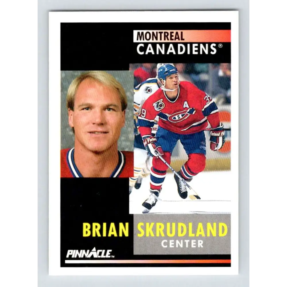 1991-92 Pinnacle #160 Brian Skrudland NM-MT Montreal Canadiens Hockey Card Image 1