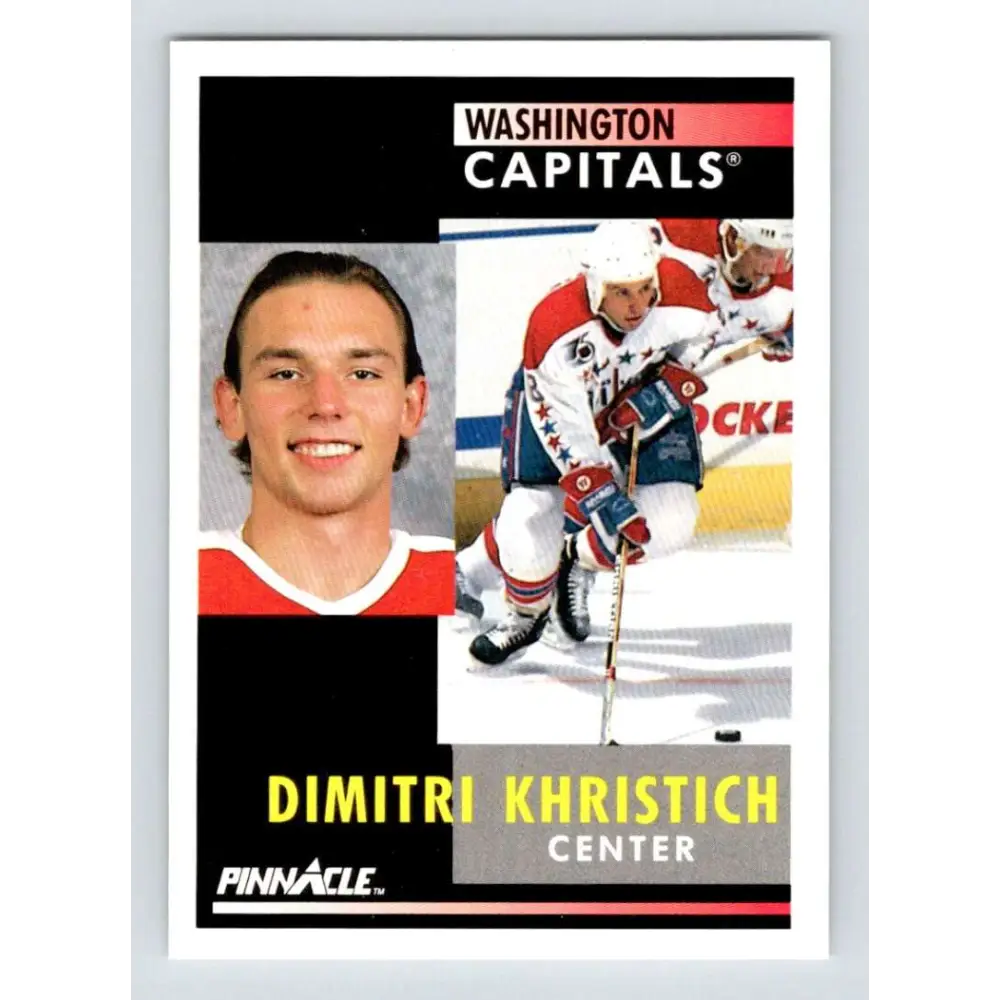 1991-92 Pinnacle #162 Dimitri Khristich NM-MT Washington Capitals Hockey Card Image 1