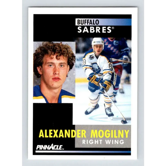 1991-92 Pinnacle #163 Alexander Mogilny NM-MT Buffalo Sabres Hockey Card Image 1