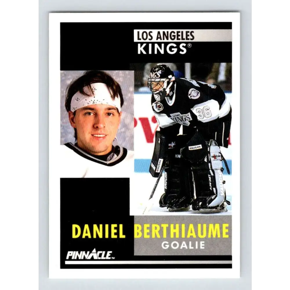 1991-92 Pinnacle #165 Daniel Berthiaume NM-MT Los Angeles Kings Hockey Card Image 1