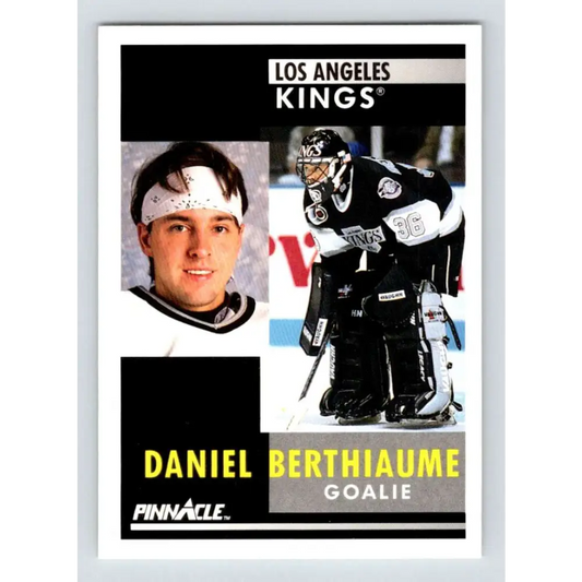 1991-92 Pinnacle #165 Daniel Berthiaume NM-MT Los Angeles Kings Hockey Card Image 1