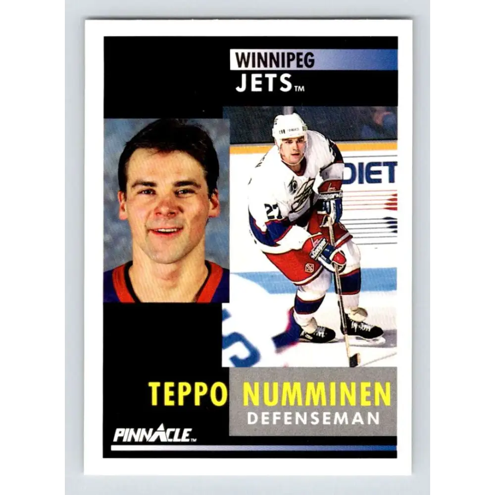 1991-92 Pinnacle #166 Teppo Numminen NM-MT Winnipeg Jets Hockey Card Image 1
