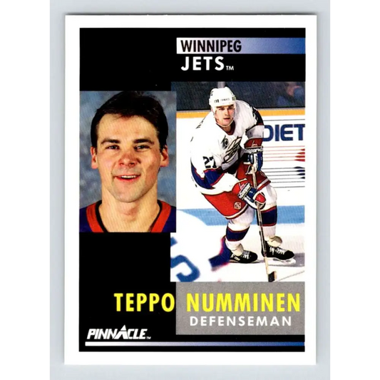 1991-92 Pinnacle #166 Teppo Numminen NM-MT Winnipeg Jets Hockey Card Image 1
