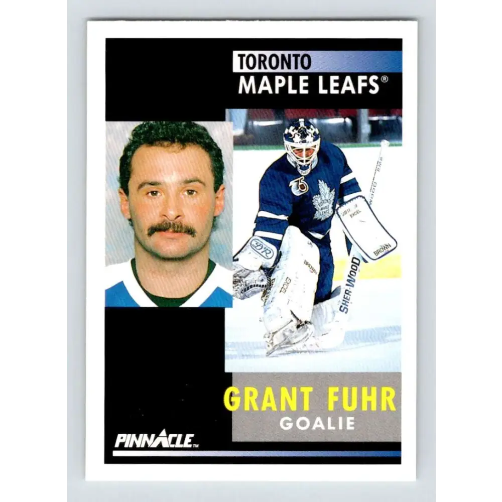 1991-92 Pinnacle #168 Grant Fuhr NM-MT Toronto Maple Leafs Hockey Card Image 1