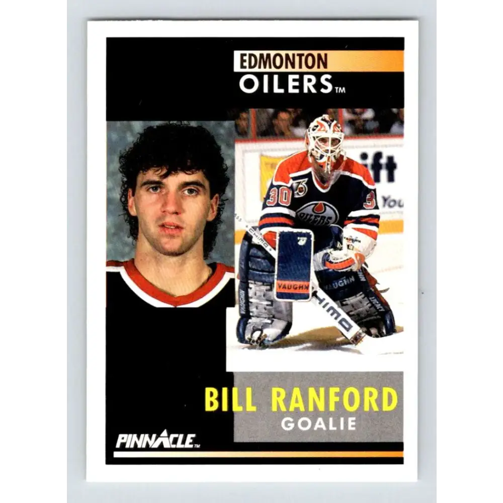 1991-92 Pinnacle #170 Bill Ranford NM-MT Edmonton Oilers Hockey Card Image 1