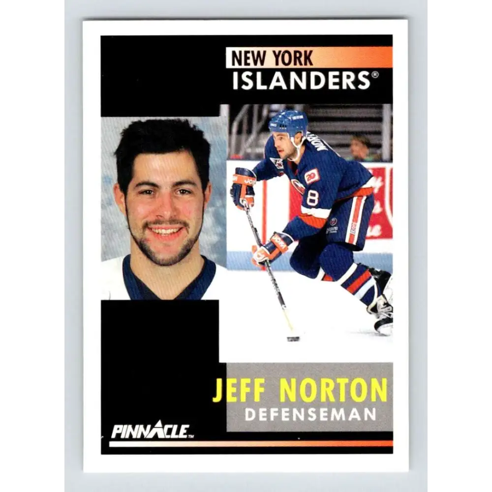 1991-92 Pinnacle #172 Jeff Norton NM-MT New York Islanders Hockey Card Image 1