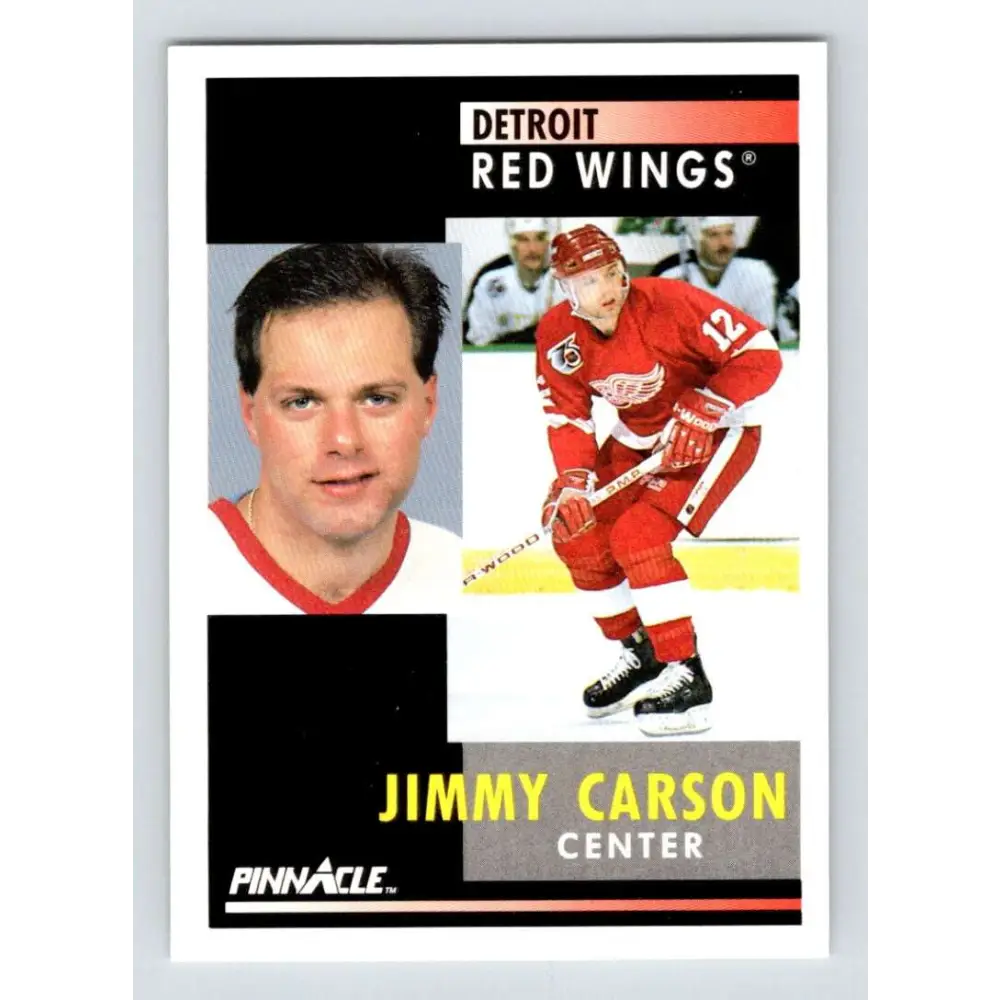 1991-92 Pinnacle #173 Jimmy Carson NM-MT Detroit Red Wings Hockey Card Image 1