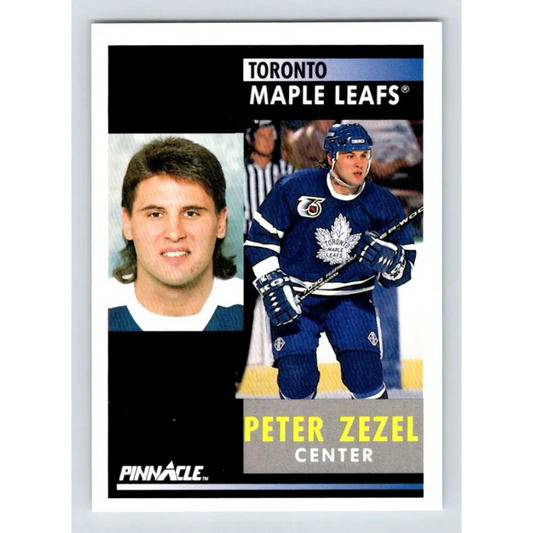 1991-92 Pinnacle #174 Peter Zezel NM-MT Toronto Maple Leafs Hockey Card Image 1