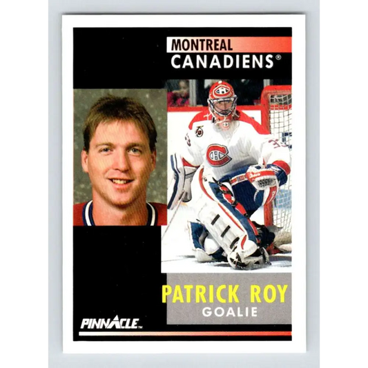 1991-92 Pinnacle #175 Patrick Roy NM-MT Montreal Canadiens Hockey Card Image 1
