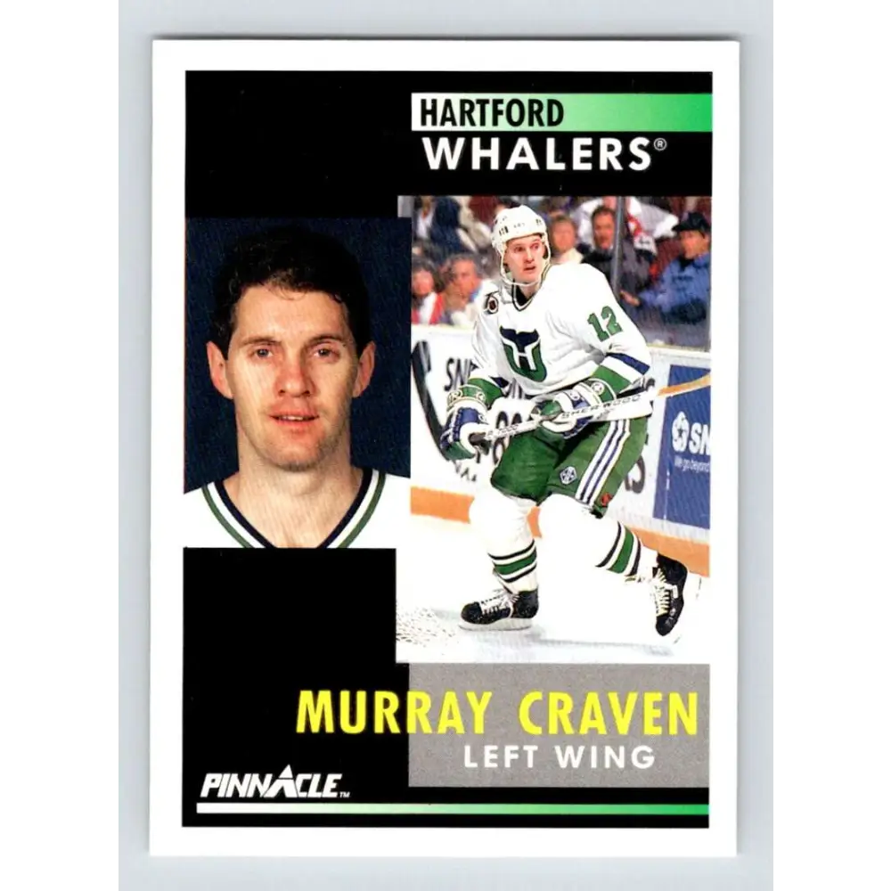 1991-92 Pinnacle #177 Murray Craven NM-MT Hartford Whalers Hockey Card Image 1
