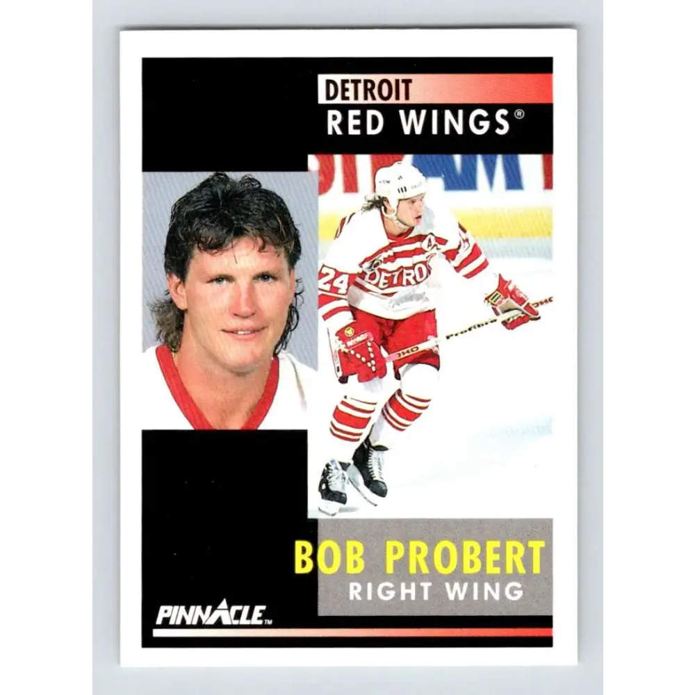1991-92 Pinnacle #183 Bob Probert NM-MT Detroit Red Wings Hockey Card Image 1