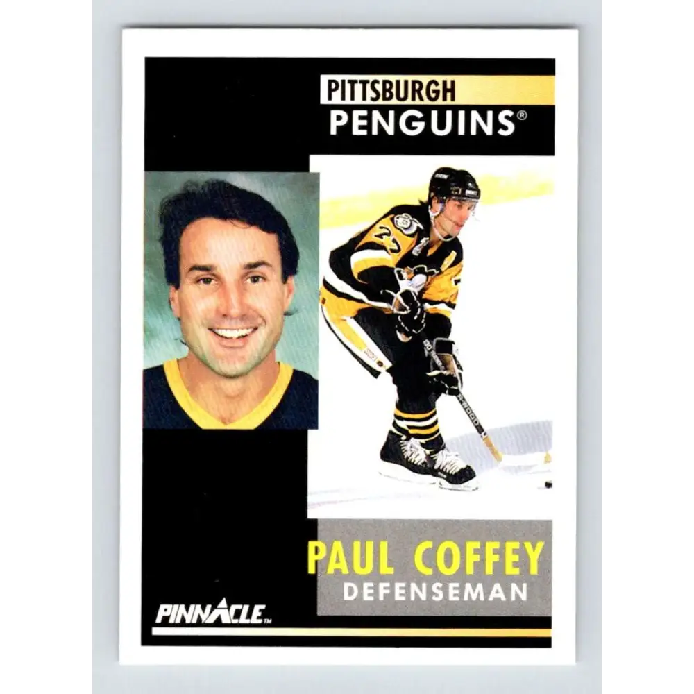 1991-92 Pinnacle #186 Paul Coffey NM-MT Pittsburgh Penguins Hockey Card Image 1