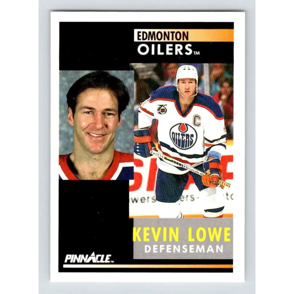 1991-92 Pinnacle #188 Kevin Lowe NM-MT Edmonton Oilers Hockey Card Image 1