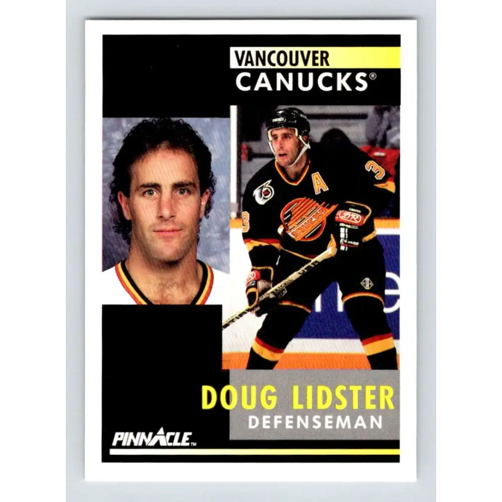 1991-92 Pinnacle #189 Doug Lidster NM-MT Vancouver Canucks Hockey Card Image 1