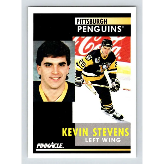 1991-92 Pinnacle #191 Kevin Stevens NM-MT Pittsburgh Penguins Hockey Card Image 1