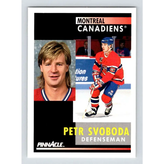 1991-92 Pinnacle #197 Petr Svoboda NM-MT Montreal Canadiens Hockey Card Image 1