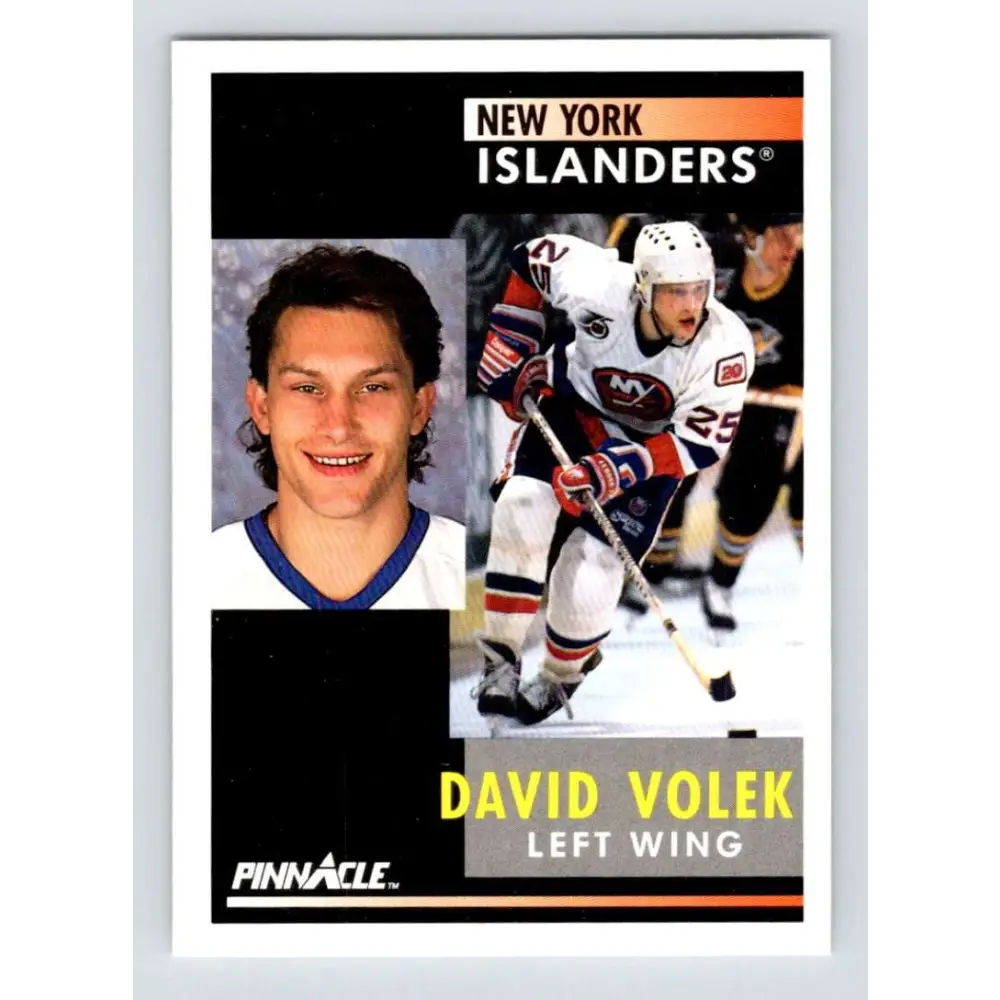 1991-92 Pinnacle #198 David Volek NM-MT New York Islanders Hockey Card Image 1