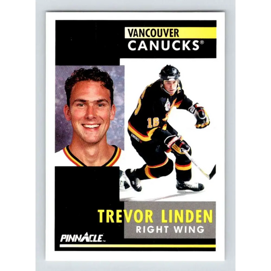 1991-92 Pinnacle #2 Trevor Linden NM-MT Vancouver Canucks Hockey Card Image 1