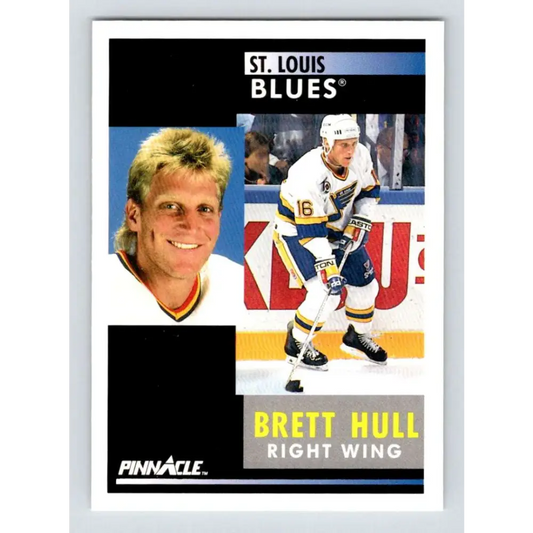 1991-92 Pinnacle #200 Brett Hull NM-MT St. Louis Blues Hockey Card Image 1