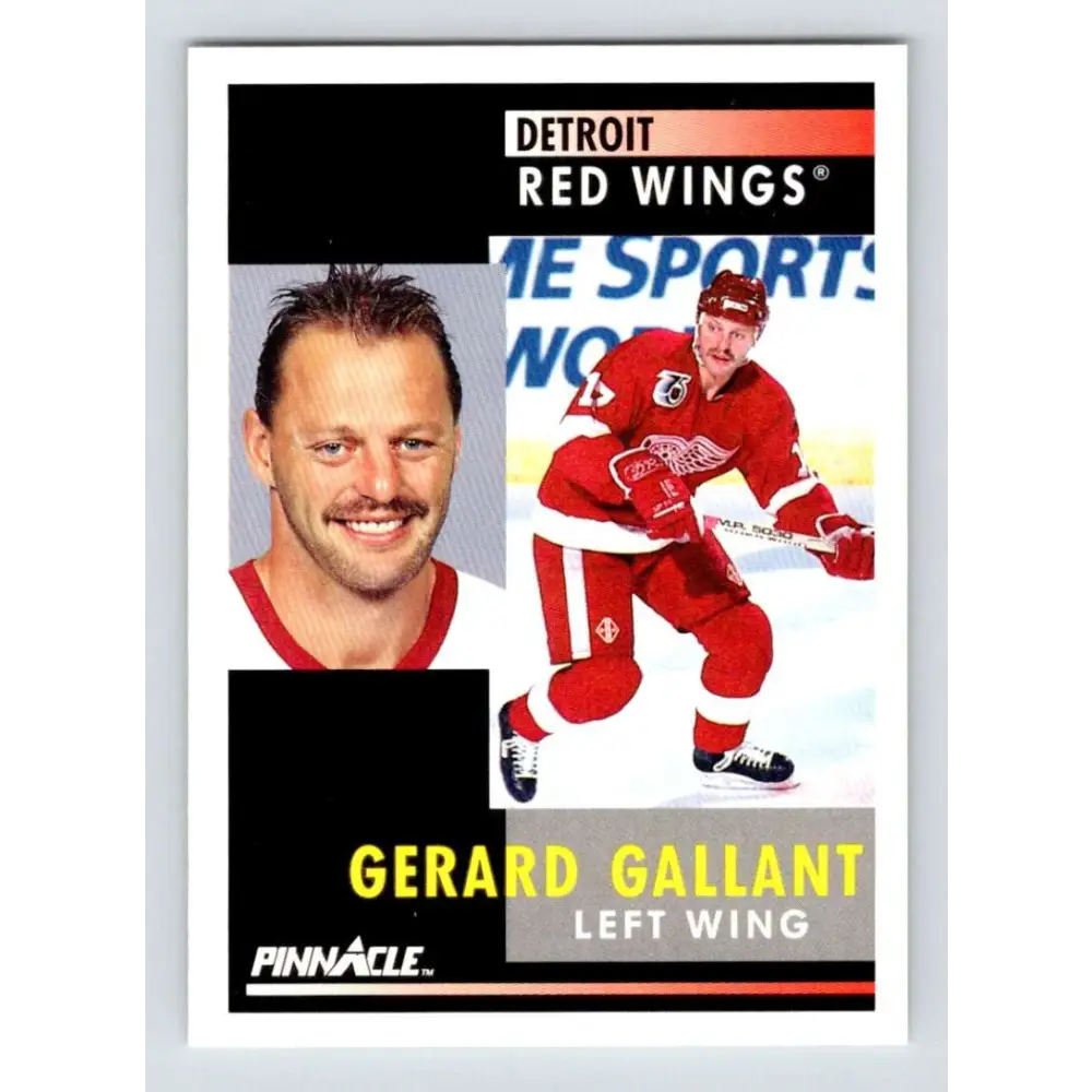 1991-92 Pinnacle #205 Gerard Gallant NM-MT Detroit Red Wings Hockey Card Image 1